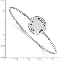Sterling S. Rh-plated LogoArt Delta Phi Epsilon Enameled Slip-on Bangle view 2