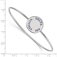 Sterling S. Rh-plated LogoArt Delta Phi Epsilon Enameled Slip-on Bangle view 3