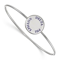 Sterling S. Rh-plated LogoArt Delta Phi Epsilon Enameled Slip-on Bangle view 1