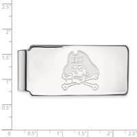 Sterling Silver Rhodium-plated LogoArt East Carolina University Pirate Money Clip view 2