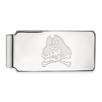 Sterling Silver Rhodium-plated LogoArt East Carolina University Pirate Money Clip view 1