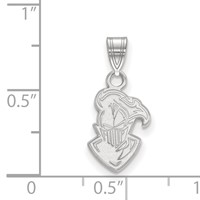 Sterling Silver Rhodium-plated LogoArt Furman University Paladin Small Pendant view 2