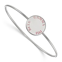Sterling Silver Rh-plated LogoArt Gamma Phi Beta Enameled Slip-on Bangle view 1