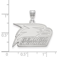 Sterling Silver Rhodium-plated LogoArt Georgia Southern University Eagle Medium Pendant view 2
