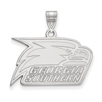 Sterling Silver Rhodium-plated LogoArt Georgia Southern University Eagle Medium Pendant view 1