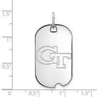 Sterling Silver Rhodium-plated LogoArt Georgia Institute of Technology G-t Small Dog Tag Pendant view 2