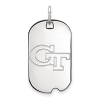 Sterling Silver Rhodium-plated LogoArt Georgia Institute of Technology G-t Small Dog Tag Pendant view 1