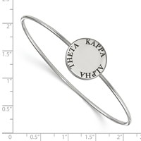 Sterling S. Rh-plated LogoArt Kappa Alpha Theta Enameled Slip-on Bangle view 2
