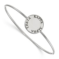 Sterling S. Rh-plated LogoArt Kappa Alpha Theta Enameled Slip-on Bangle view 1