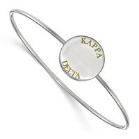 Sterling Silver Rh-plated LogoArt Kappa Delta Enameled Slip-on Bangle view 1