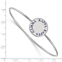 Sterling S. Rh-plated LogoArt Kappa Kappa Gamma Enameled Slip-on Bangle view 3