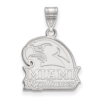 Sterling Silver Rhodium-plated LogoArt Miami University Ohio Redhawks Medium Pendant view 1