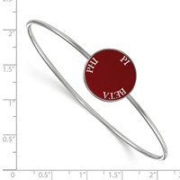 Sterling Silver Rh-plated LogoArt Pi Beta Phi Enameled Slip-on Bangle view 2