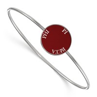 Sterling Silver Rh-plated LogoArt Pi Beta Phi Enameled Slip-on Bangle view 1