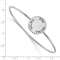 Sterling Silver Rh-plated LogoArt Phi Sigma Sigma Enameled Slip-on Bangle view 2