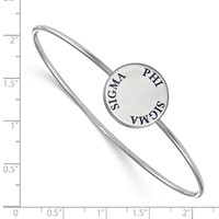 Sterling Silver Rh-plated LogoArt Phi Sigma Sigma Enameled Slip-on Bangle view 3