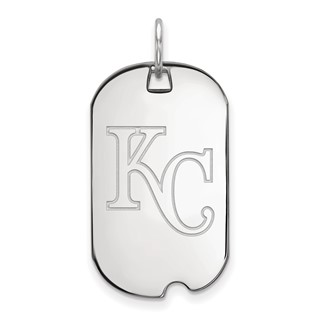 Sterling Silver Rhodium Plated Major League Baseball LogoArt Kansas City Royals Dog Tag