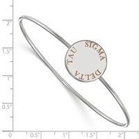 Sterling Silver Rh-plated LogoArt Sigma Delta Tau Enameled Slip-on Bangle view 3