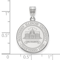 Sterling Silver Rhodium-plated LogoArt Southern Illinois University Large Crest Pendant view 2