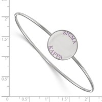 Sterling Silver Rh-plated LogoArt Sigma Kappa Enameled Slip-on Bangle view 3