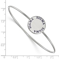 Sterling S. Rh-plated LogoArt Sigma Sigma Sigma Enameled Slip-on Bangle view 2