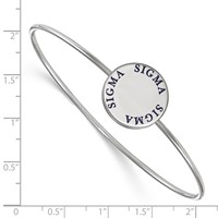 Sterling S. Rh-plated LogoArt Sigma Sigma Sigma Enameled Slip-on Bangle view 3