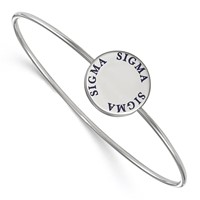 Sterling S. Rh-plated LogoArt Sigma Sigma Sigma Enameled Slip-on Bangle view 1