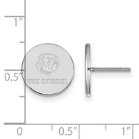 Sterling Silver Rh-plated LogoArt the Citadel XS Post Earrings view 2