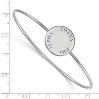 Sterling Silver Rh-plated LogoArt Theta Phi Alpha Enameled Slip-on Bangle view 2