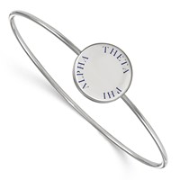 Sterling Silver Rh-plated LogoArt Theta Phi Alpha Enameled Slip-on Bangle view 1