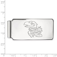 Sterling Silver Rhodium-plated LogoArt University of Kansas Jayhawk Money Clip view 2