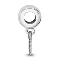 Sterling Silver Rhodium-plated LogoArt University of Nebraska Huskers Extra Small Dangle Bead Charm view 2