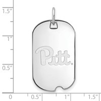 Sterling Silver Rhodium-plated LogoArt University of Pittsburgh Small Dog Tag Pendant view 2