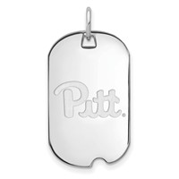Sterling Silver Rhodium-plated LogoArt University of Pittsburgh Small Dog Tag Pendant view 1