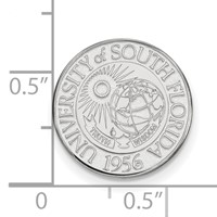 Sterling Silver Rhodium-plated LogoArt University of South Florida Crest Lapel Pin view 3