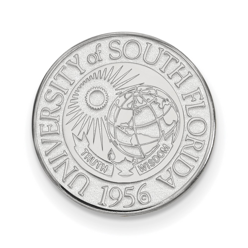 Sterling Silver Rhodium-plated LogoArt University of South Florida Crest Lapel Pin