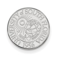 Sterling Silver Rhodium-plated LogoArt University of South Florida Crest Lapel Pin view 1