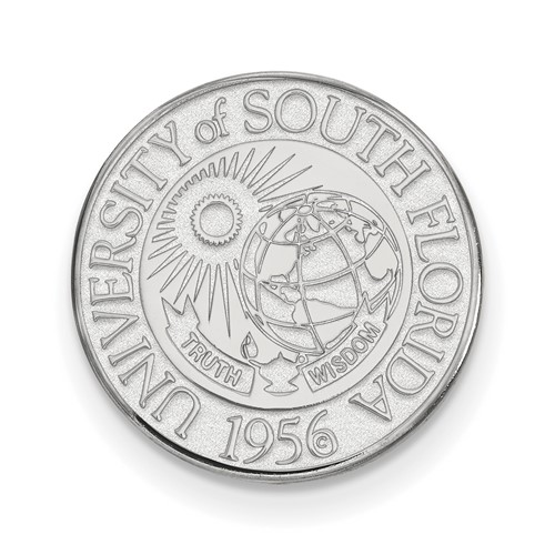 Sterling Silver Rhodium-plated LogoArt University of South Florida Crest Lapel Pin
