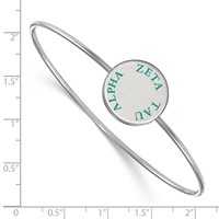 Sterling Silver Rh-plated LogoArt Zeta Tau Alpha Enameled Slip-on Bangle view 2