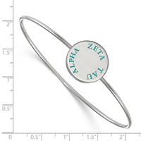 Sterling Silver Rh-plated LogoArt Zeta Tau Alpha Enameled Slip-on Bangle view 3