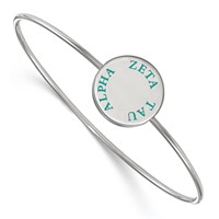 Sterling Silver Rh-plated LogoArt Zeta Tau Alpha Enameled Slip-on Bangle view 1