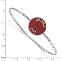 Sterling Silver Rh-plated LogoArt Alpha Phi Enameled Slip-on Bangle view 3