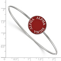 Sterling S. Rh-plated LogoArt Alpha Sigma Alpha Enameled Slip-on Bangle view 2