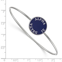 Sterling Silver Rh-plated LogoArt Alpha Xi Delta Enameled Slip-on Bangle view 2