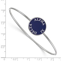 Sterling Silver Rh-plated LogoArt Alpha Xi Delta Enameled Slip-on Bangle view 3