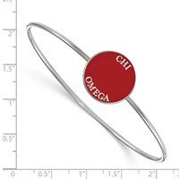 Sterling Silver Rh-plated LogoArt Chi Omega Enameled Slip-on Bangle view 3