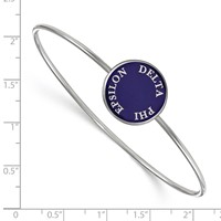 Sterling S. Rh-plated LogoArt Delta Phi Epsilon Enameled Slip-on Bangle view 2