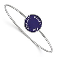 Sterling S. Rh-plated LogoArt Delta Phi Epsilon Enameled Slip-on Bangle view 1