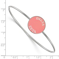 Sterling Silver Rh-plated LogoArt Delta Zeta Enameled Slip-on Bangle view 2