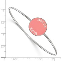 Sterling Silver Rh-plated LogoArt Delta Zeta Enameled Slip-on Bangle view 3